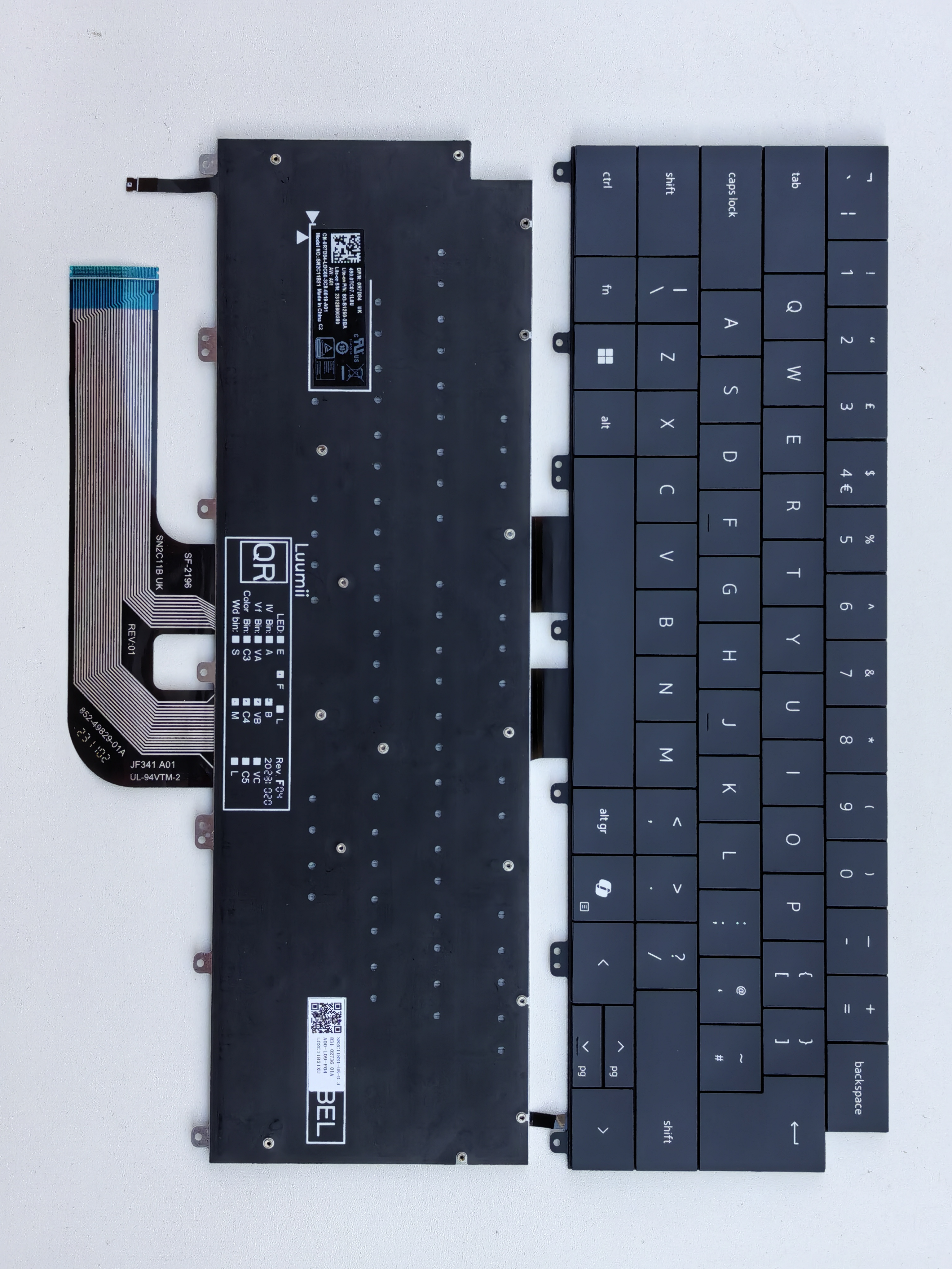 Picture of New Replacement Laptop Keyboard For DELL 9640/XPS16 9640 AI key Grey Backlit UK Layout